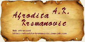 Afrodita Krsmanović vizit kartica